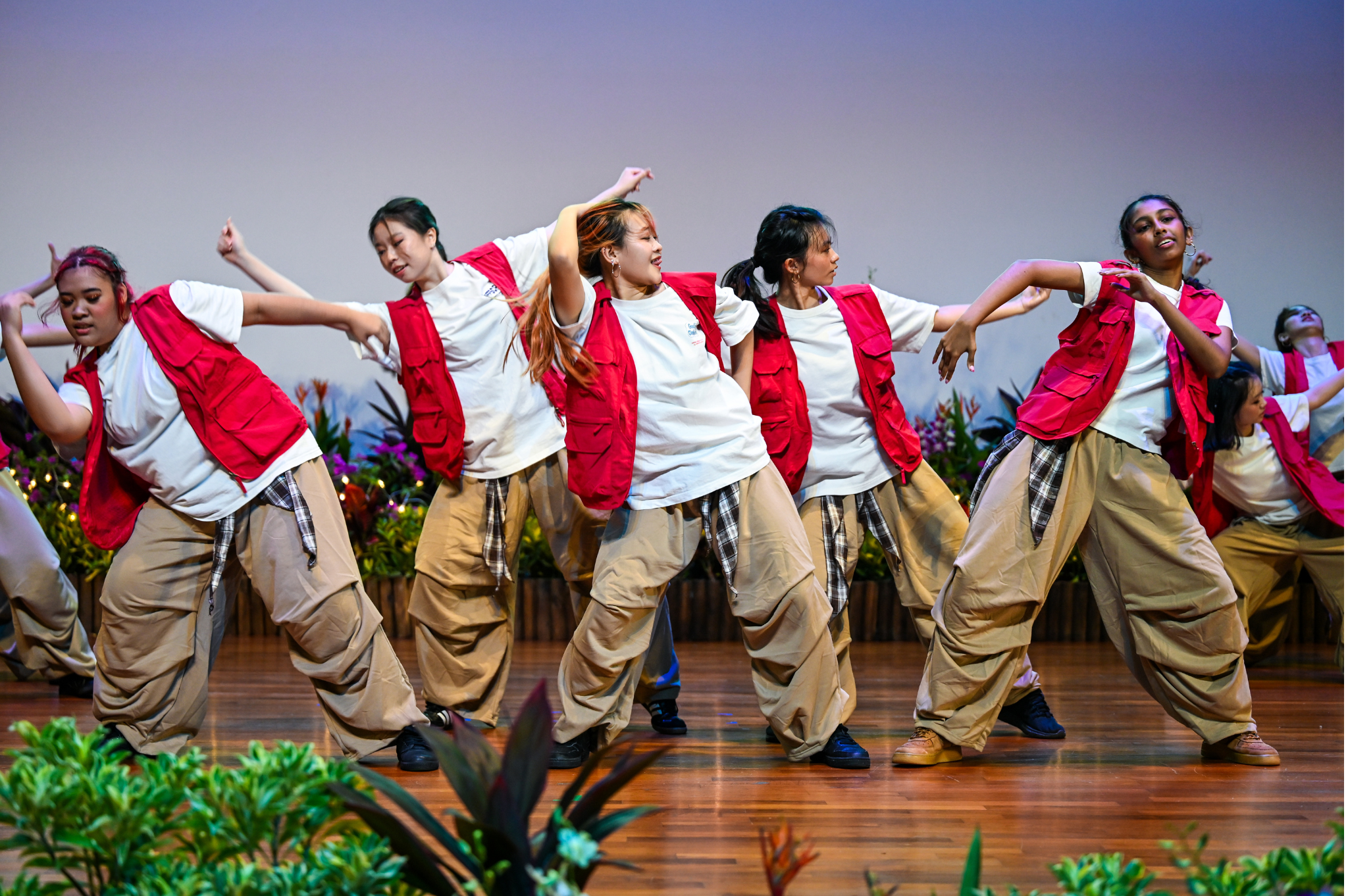 NP Hip Hop Club (New Revolving Age) performing a high-energy hip-hop dance showcase during the Opening Ceremony.